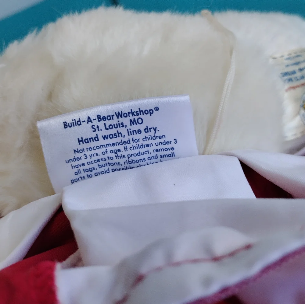 Build-A-Bear workshop Stuffed Polar Bear Wearing Red Cheerleader Outfit